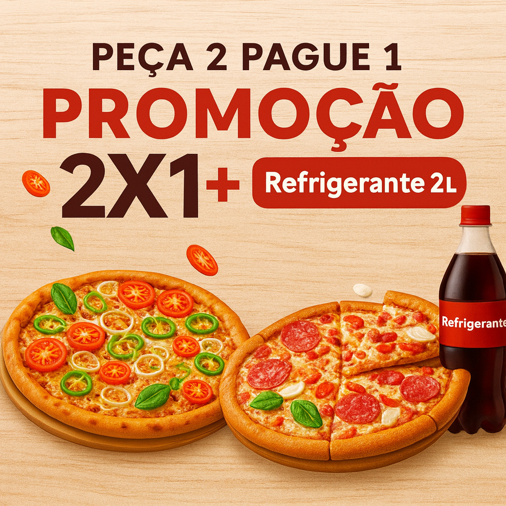 2 Pizza PP + 1 Refrigerante 2 Litros